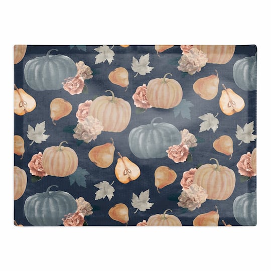 Sweet Harvest Pattern Blue Poly Twill Placemat